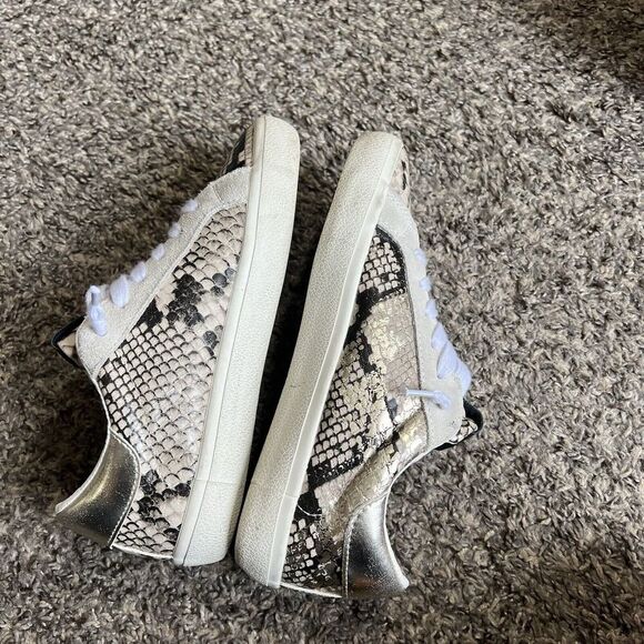 Steve Madden Philosophy Star Sneakers Shoe Snake Skin Leather Size 6.5 M - Picture 5 of 9